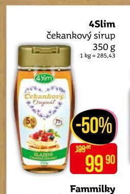4Slim čekankový sirup 350 g