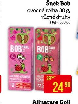Šnek Bob ovocná rolka 30 g