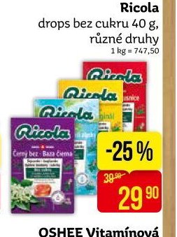 Ricola drops bez cukru 40 g