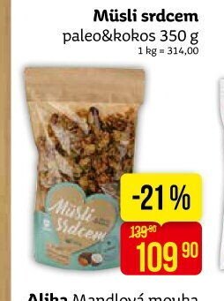 Müsli srdcem paleo&kokos 350 g