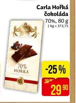 Carla Hořká čokoláda 70%, 80 g