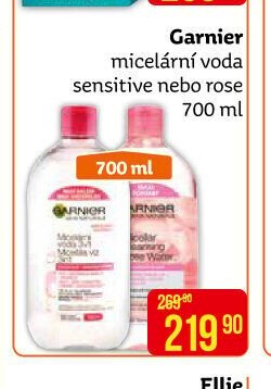 Garnier micelární voda sensitive nebo rose 700 ml