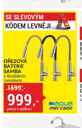 DŘEZOVÁ BATERIE SAMBA s flexibilním ramínkem