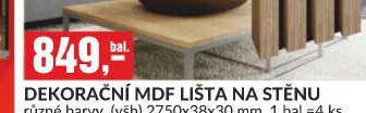 DEKORAČNÍ MDF LIŠTA NA STĚNU