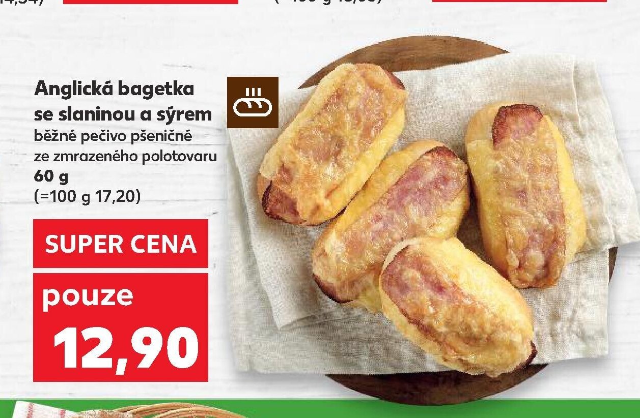 Anglická bagetka se slaninou a sýrem