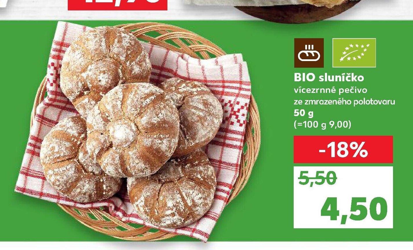 BIO sluníčko vícezrnné pečivo