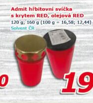 Svíčky hřbitovní s víčkem