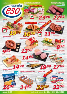 akční leták ESO MARKET 2.11.2022-13.11.2022