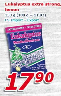 Bonbony mentolové Eukalyptus