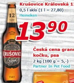 Pivo světlé Královský ležák 12° Krušovice