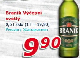 Pivo světlé výčepní 10° Braník