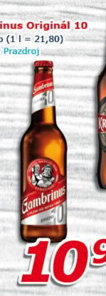Pivo světlé výčepní Originál 10° Gambrinus