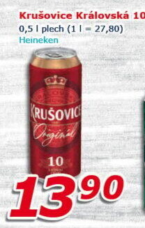 Pivo světlé výčepní Originál Královská 10° Krušovice