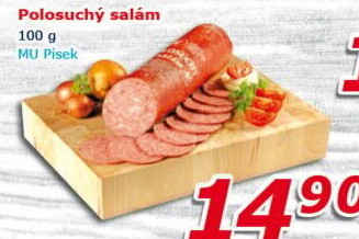 Polosuchý salám Maso uzeniny Písek