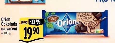 Čokoláda na vaření Orion