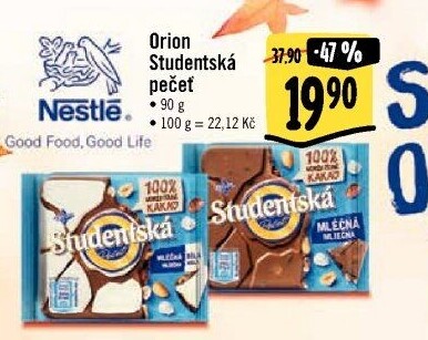 Čokoláda Studentská pečeť Orion