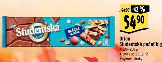 Čokoláda Studentská pečeť Orion