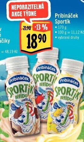 Jogurtový nápoj Sportík Pribináček
