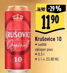Pivo světlé výčepní 10° Krušovice