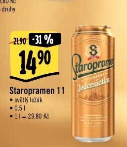 Pivo světlý ležák 11° Staropramen