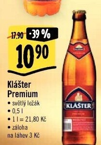 Pivo světlý ležák Premium Klášter