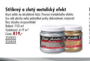Stříbrný a zlatý metalický efekt