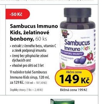 Sambucus Immuno Kids, želatinové bonbony, 60 ks