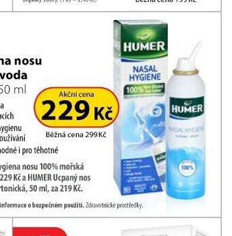 HUMER Hygiena nosu 100% mořská voda pro dospělé, 150 ml