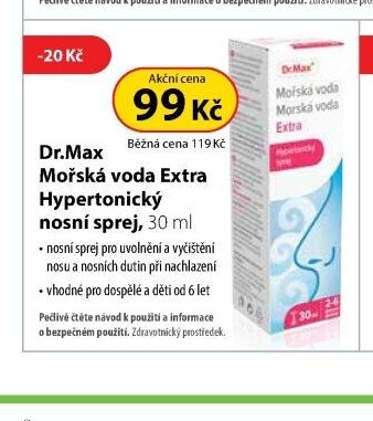 Dr.Max Mořská voda Extra Hypertonický nosní sprej, 30 ml