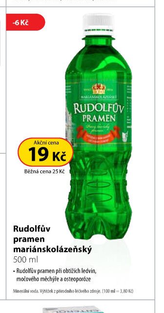 Rudolfův pramen mariánskolázeňský 500 ml