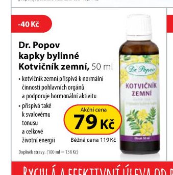 Dr. Popov kapky bylinné Kotvičník zemní, 50 ml