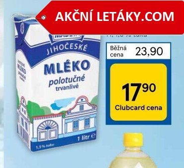 Jihočeské mléko polotučné trvanlivé 1 l