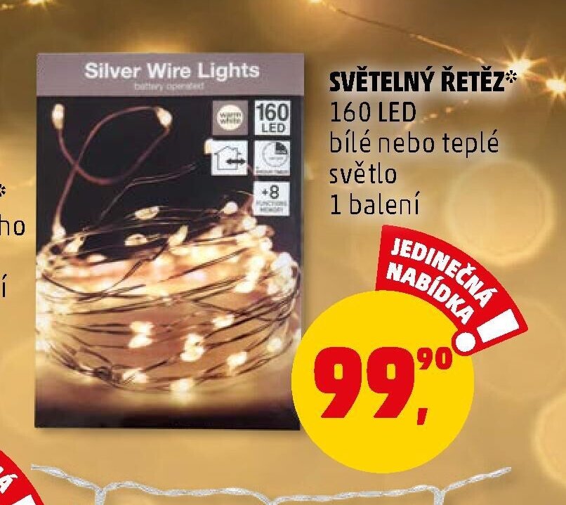 SVĚTELNÝ ŘETĚZ 160 LED
