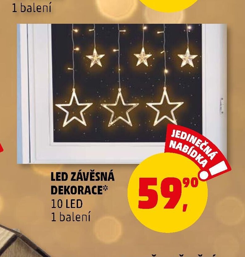 LED ZÁVĚSNÁ DEKORACE 10 LED