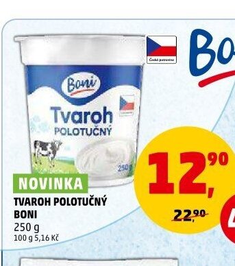 Tvaroh polotučný Boni