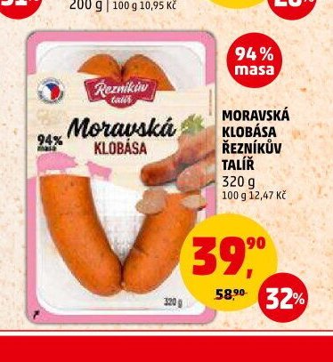 Moravská klobása Řezníkův talíř