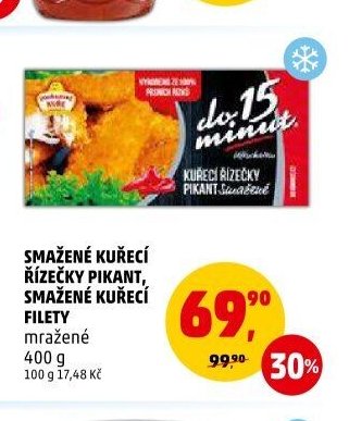 SMAŽENÉ KUŘECÍ ŘÍZEČKY PIKANT, SMAŽENÉ KUŘECÍ FILETY mražené