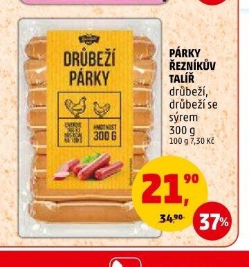 PÁRKY ŘEZNÍKŮV TALÍŘ drůbeží, drůbeží se sýrem