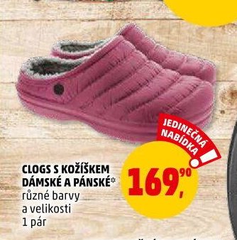 CLOGS S KOŽÍŠKEM DÁMSKÉ A PÁNSKÉ různé barvy a velikosti