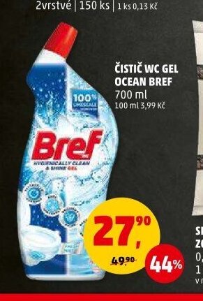 Čistič WC gel Ocean Bref