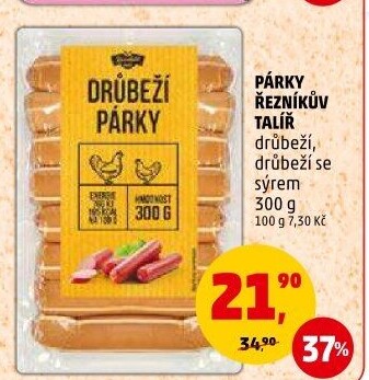 Párky drůbeží Řezníkův Talíř