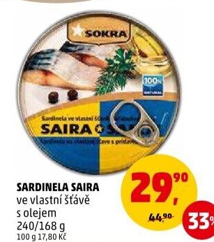 Sardinela ve vlastní šťávě Saira Sokra