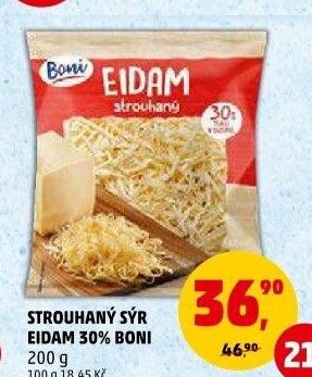 Sýr Eidam 30% strouhaný Boni
