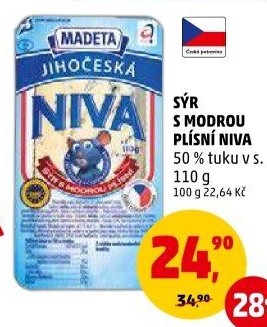 Sýr Niva Jihočeská 50% Madeta