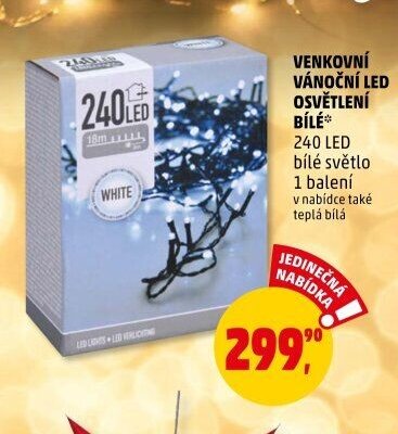Venkovní vánoční LED osvětlení bílé