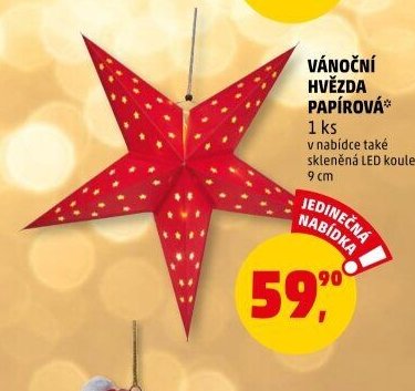 Vánoční hvězda papírová