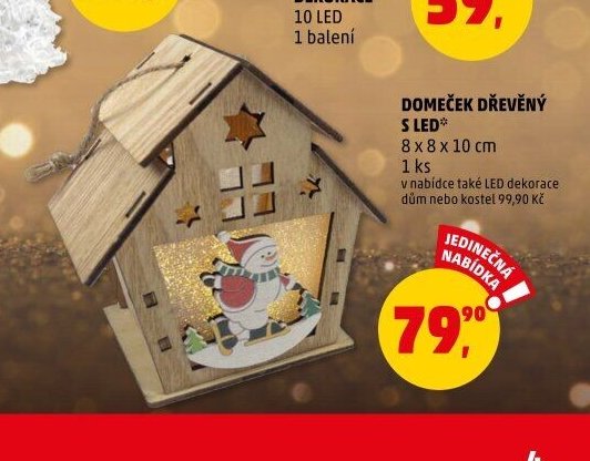 Domeček dřevěný s LED