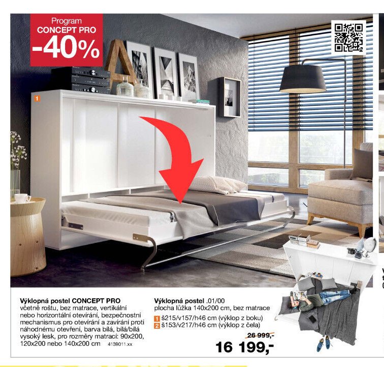 Výklopná postel CONCEPT PRO