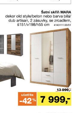 Šatní skříň MARA