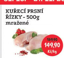 Kuřecí prsní řízky mražené